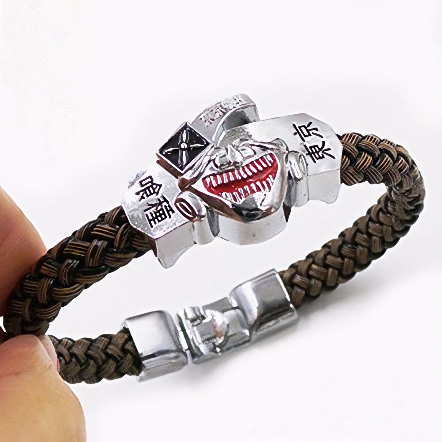 Tokyo Ghoul Ken Kaneki Mask Braided Leather Bracelet