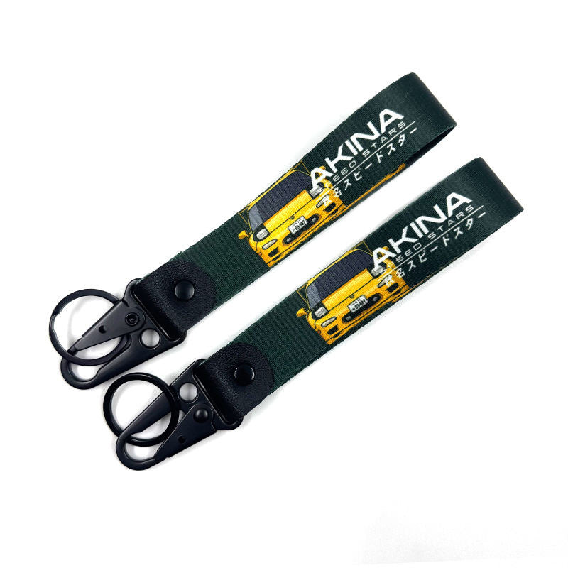 Initial D Akina Speed Stars Yellow RX-7 Fabric Strap Keychain
