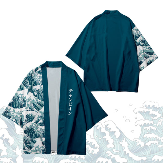 Japanese Great Wave Inspired Kimono Haori