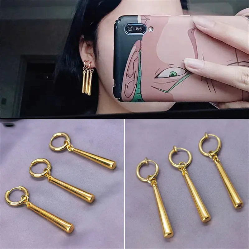 One Piece Roronoa Zoro Signature Clip-On Earrings Set