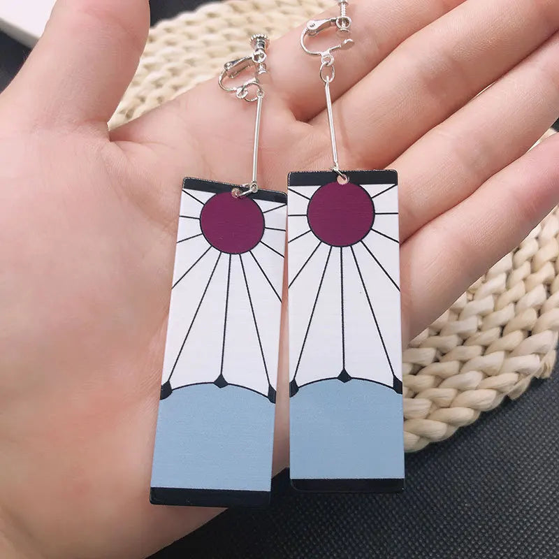 Demon Slayer Tanjiro Hanafuda Acrylic Earrings