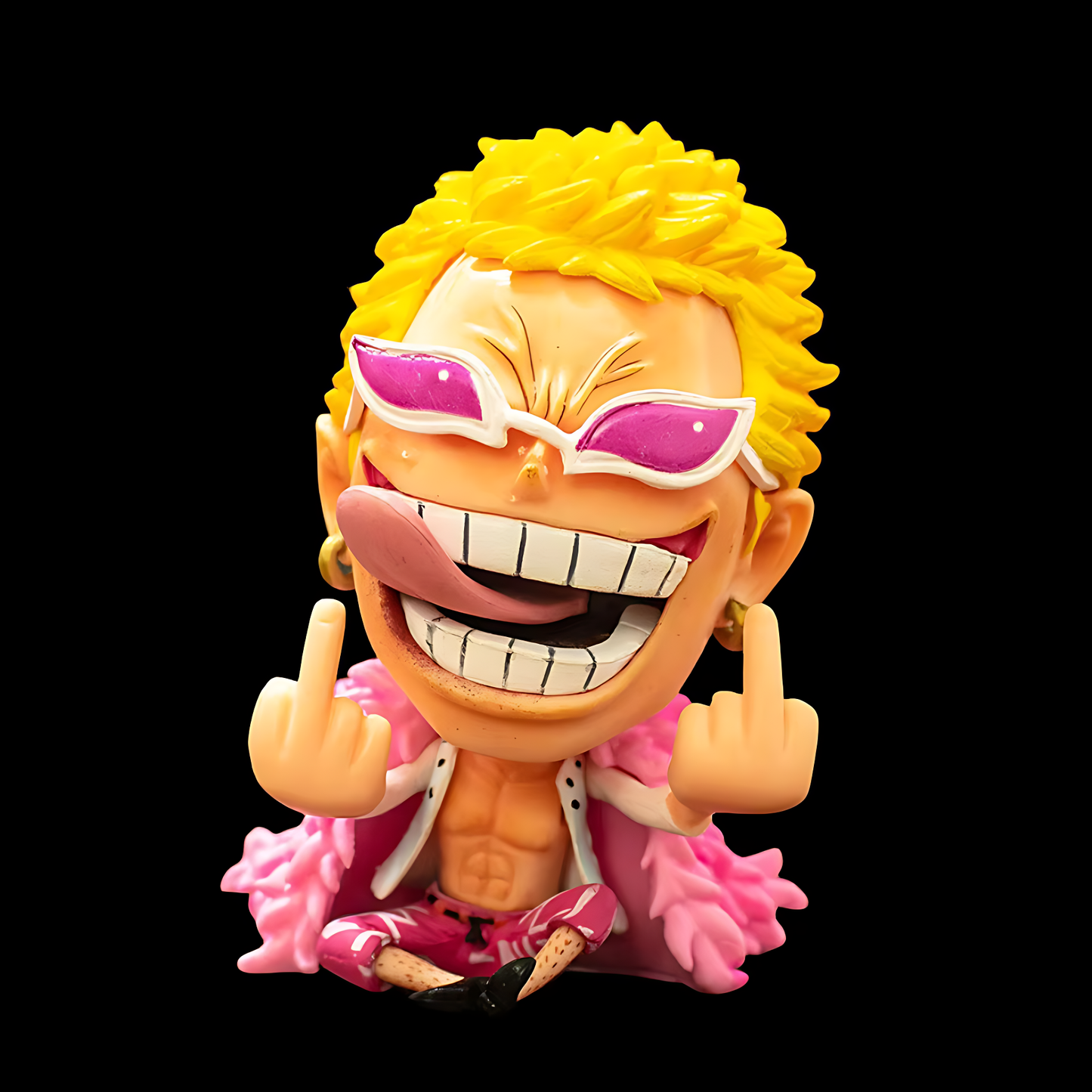 One Piece Donquixote Doflamingo (Chibi Middle Finger) Action Figure