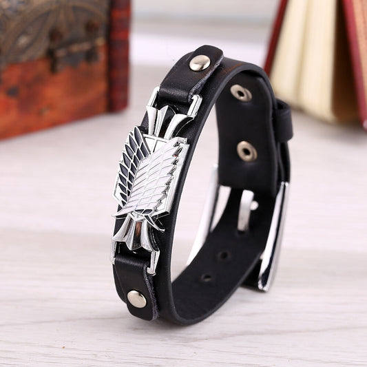 Attack on Titan Wings of Freedom Leather Bracelet