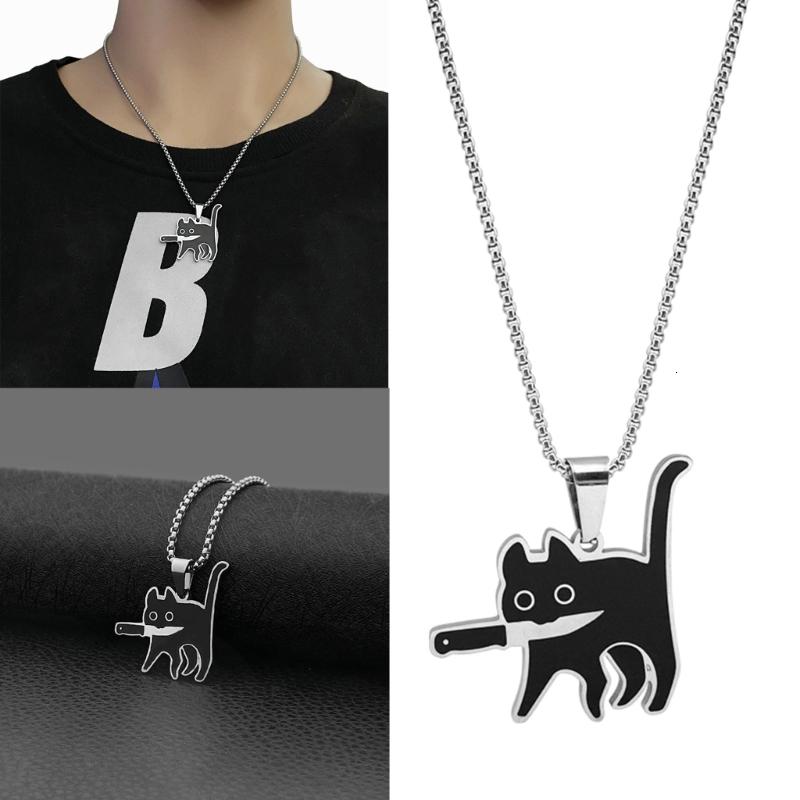 Knife Cat Meme High Quality Pendant Necklace