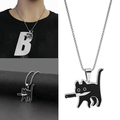 Knife Cat Meme High Quality Pendant Necklace