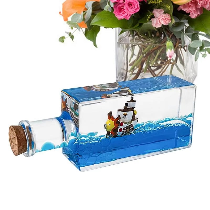 One Piece Going Merry Floating Ship Liquid Drift Bottle Ornament