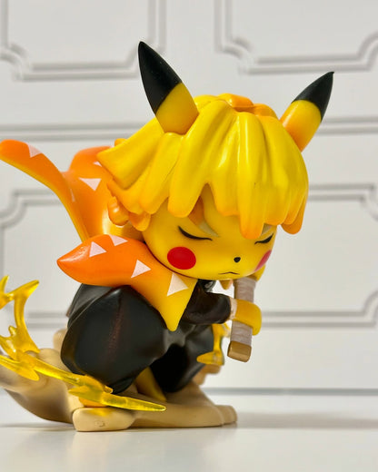 Demon Slayer Pikachu Zenitsu Cosplay Thunder Breathing Figure