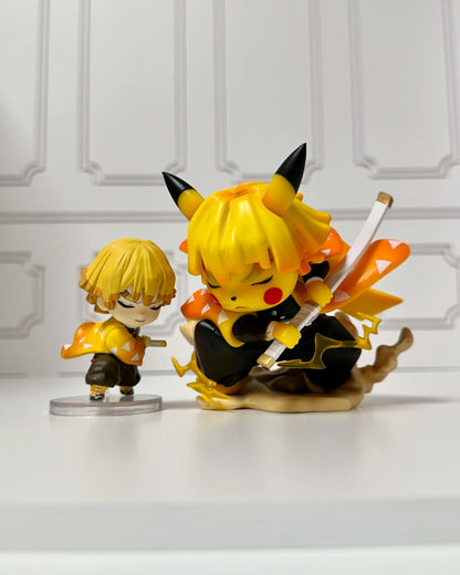 Demon Slayer Pikachu Zenitsu Cosplay Thunder Breathing Figure