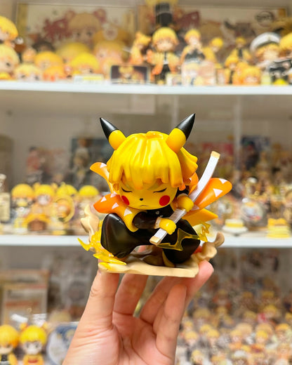 Demon Slayer Pikachu Zenitsu Cosplay Thunder Breathing Figure