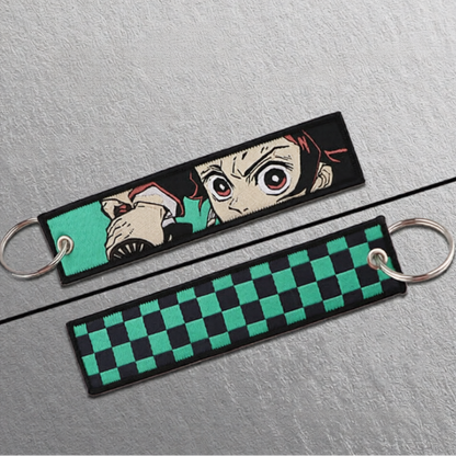 Demon Slayer Tanjiro Kamado Embroidered Keychain