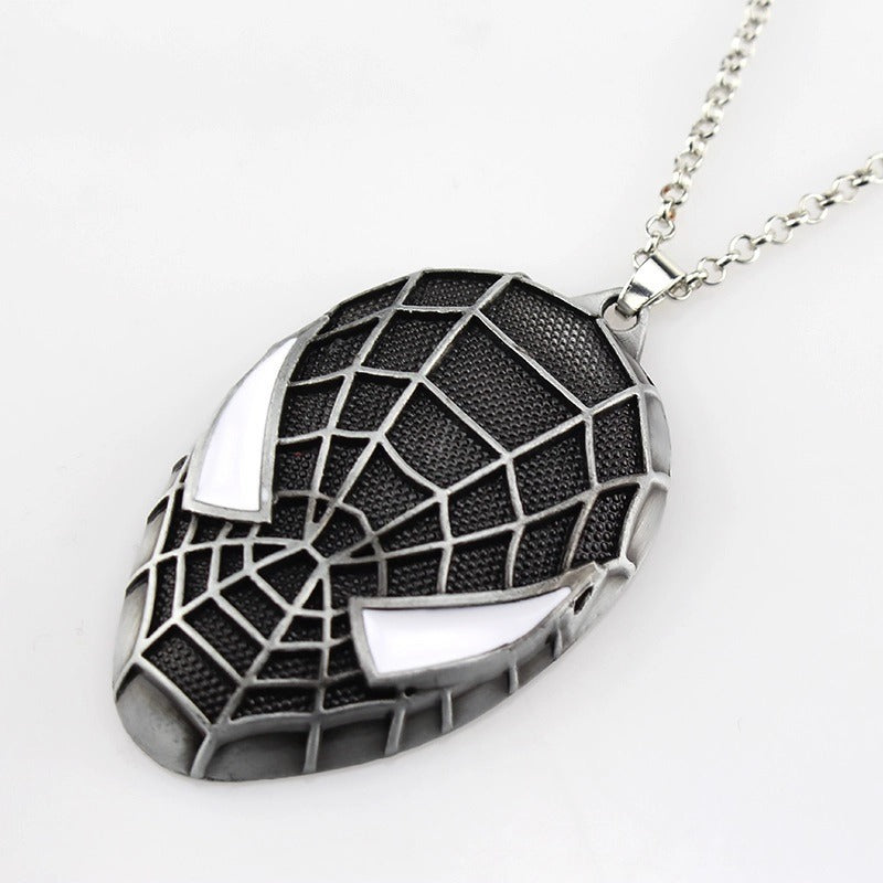 Spider-Man Mask Pendant Necklace (Gunmetal Edition)