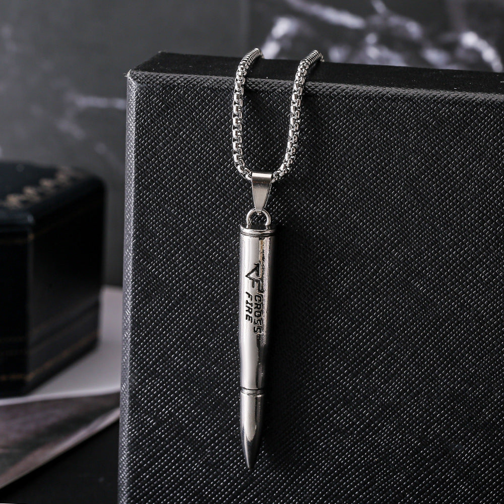 CrossFire Silver Bullet Pendant Necklace