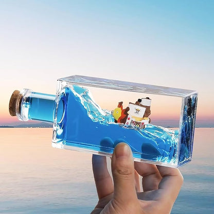One Piece Going Merry Floating Ship Liquid Drift Bottle Ornament