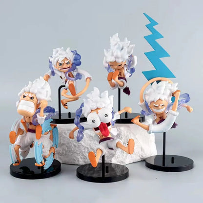 One Piece Gear 5 Nika Luffy 6-Piece Chibi Figure Set
