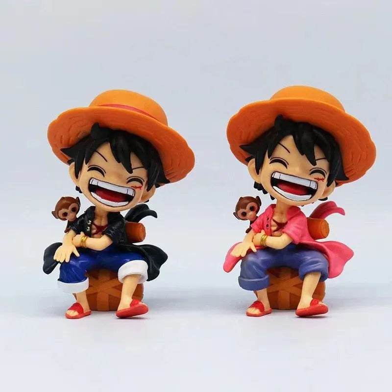 One Piece Luffy Sitting with Monkey Chibi Figure