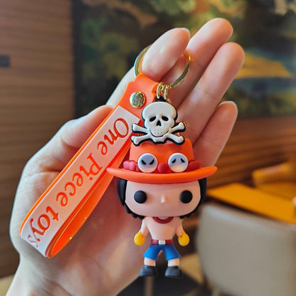 One Piece Portgas D. Ace Chibi 3D Figure Keychain