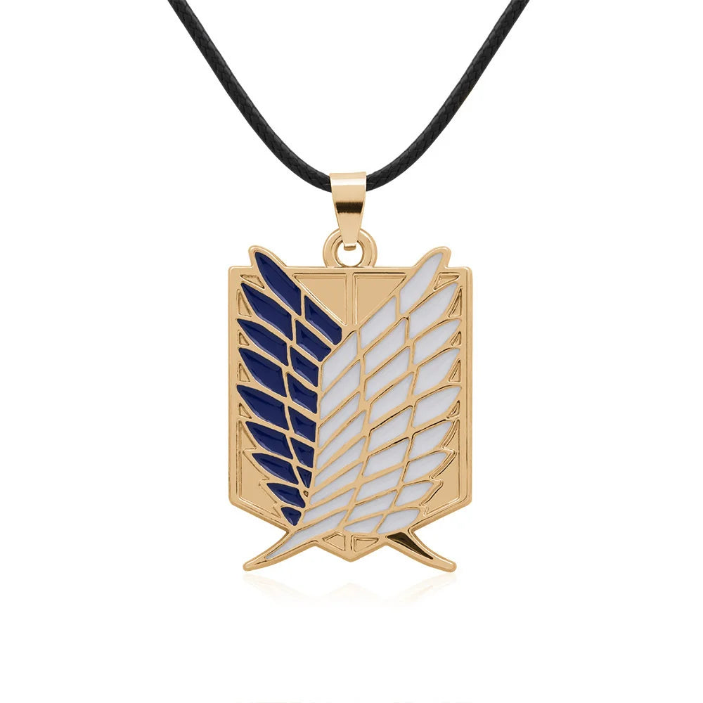 Attack on Titan Wings of Freedom Rope Necklace in gold, anime jewelry for fans in Pakistan