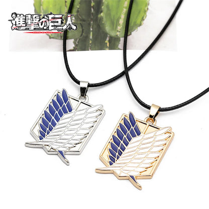 Attack on Titan Wings of Freedom Rope Necklace in silver & Gold, anime jewelry for fans in Pakistan