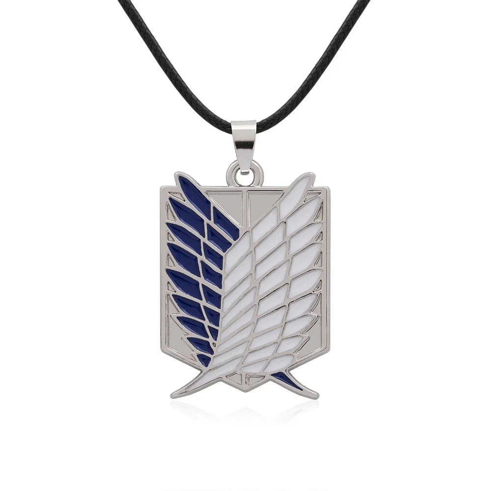 Attack on Titan Wings of Freedom Rope Necklace in silver, anime jewelry for fans in Pakistan