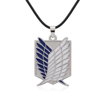 Attack on Titan Wings of Freedom Rope Necklace in silver, anime jewelry for fans in Pakistan