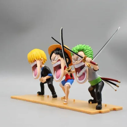One Piece Monster Trio Comical Screaming 3-Piece Figure Set