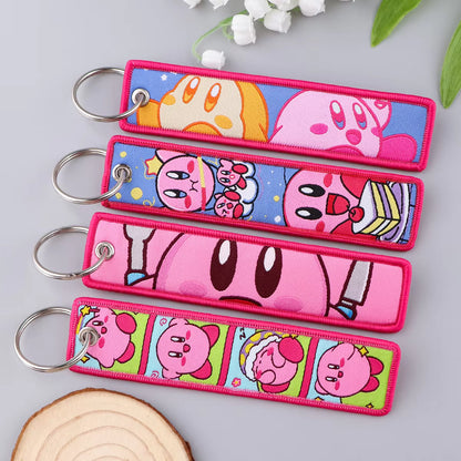 Kirby Multi-Expression Embroidered Keychain
