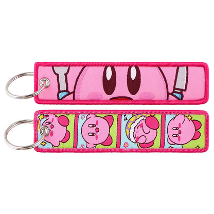 Kirby Multi-Expression Embroidered Keychain