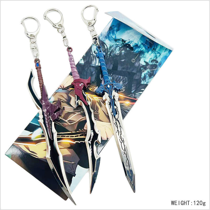 Solo Leveling Sung Jinwoo Weapon Miniature "Three" Metal Keychains