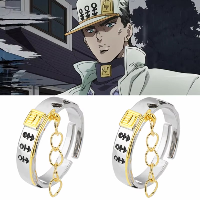 JoJo's Bizarre Adventure Jotaro Kujo Hat & Chain Adjustable Ring