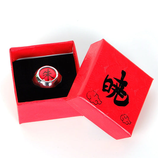Naruto Itachi Uchiha "Adjustable" Akatsuki Ring with Box