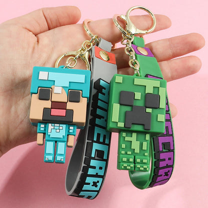 Minecraft Creeper & Steve Chibi 3D Figure Keychain