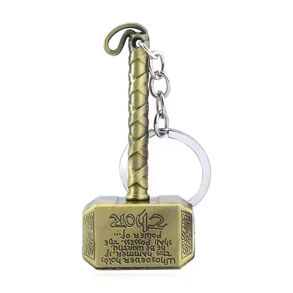 Marvel Thor Mjolnir Bronze Hammer Miniature Weapon Keychain