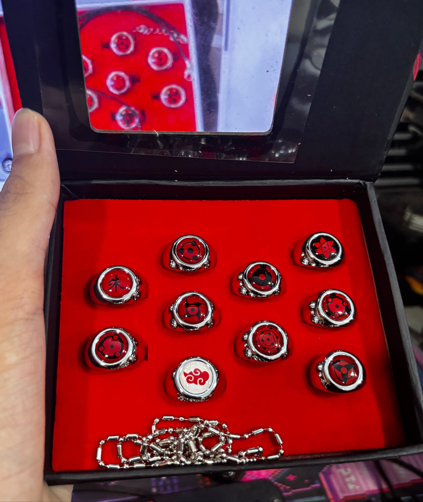 Naruto Sharingan & Akatsuki Ring Set (10 Pieces)