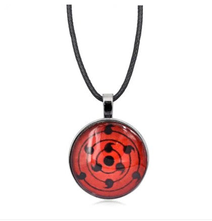 Naruto Madara Rinne Sharingan Necklace – Uchiha Pendant Jewelry White Background