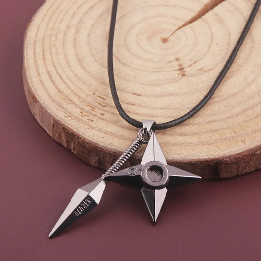 Naruto Ninja Weapon Necklace – Kunai & Shuriken Pendant Collectible