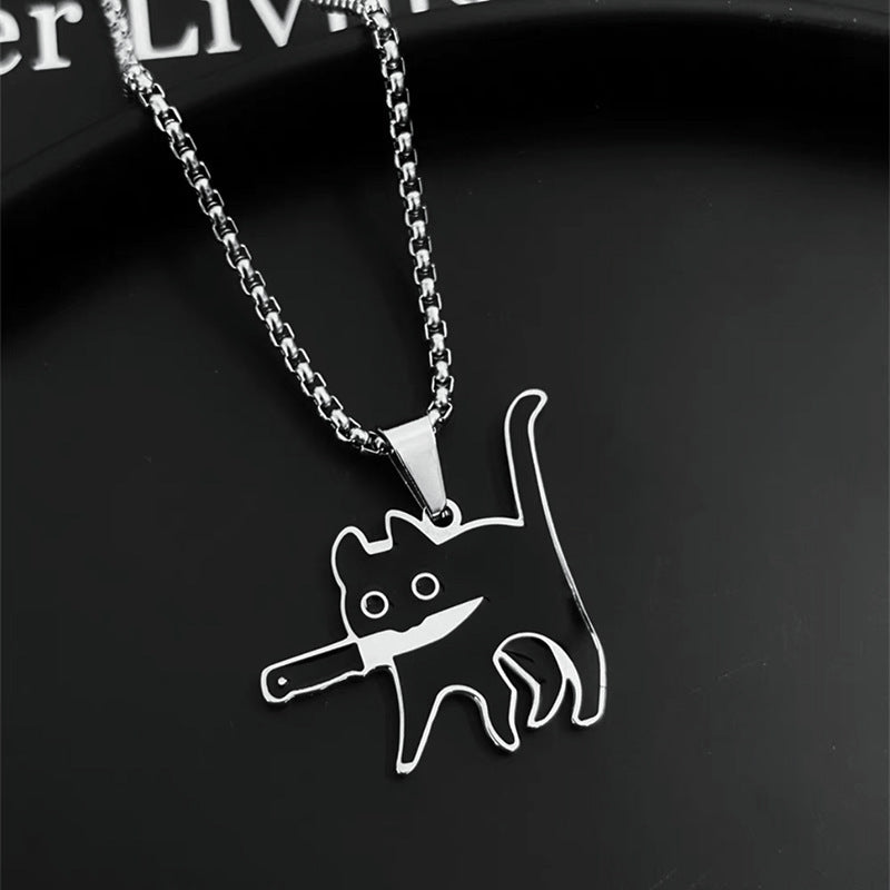 Knife Cat Meme High Quality Pendant Necklace