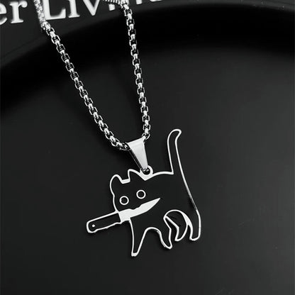 Knife Cat Meme High Quality Pendant Necklace