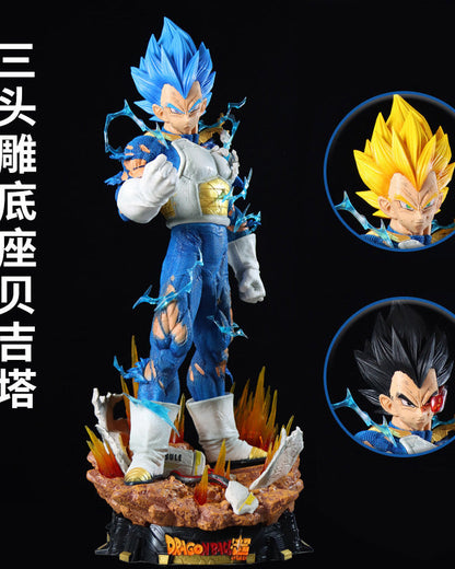 Dragon Ball Super Vegeta Battle Damaged Interchangeable Head Figure