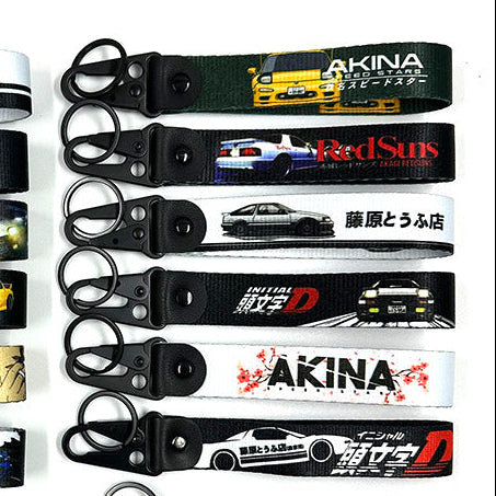 Initial D Akina Speed Stars Yellow RX-7 Fabric Strap Keychain