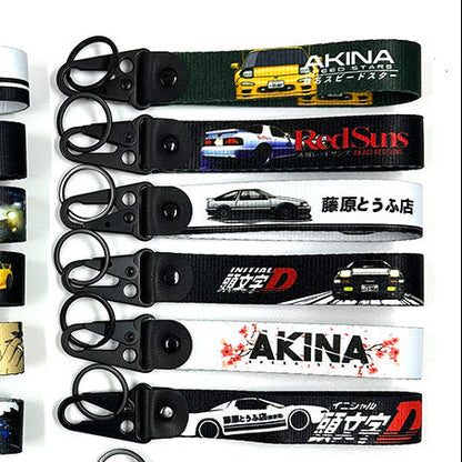 Initial D Akina Speed Stars Yellow RX-7 Fabric Strap Keychain