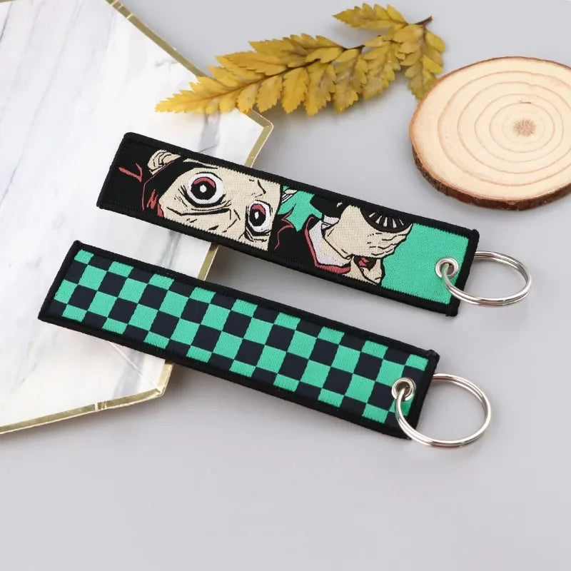 Demon Slayer Tanjiro Kamado Embroidered Keychain