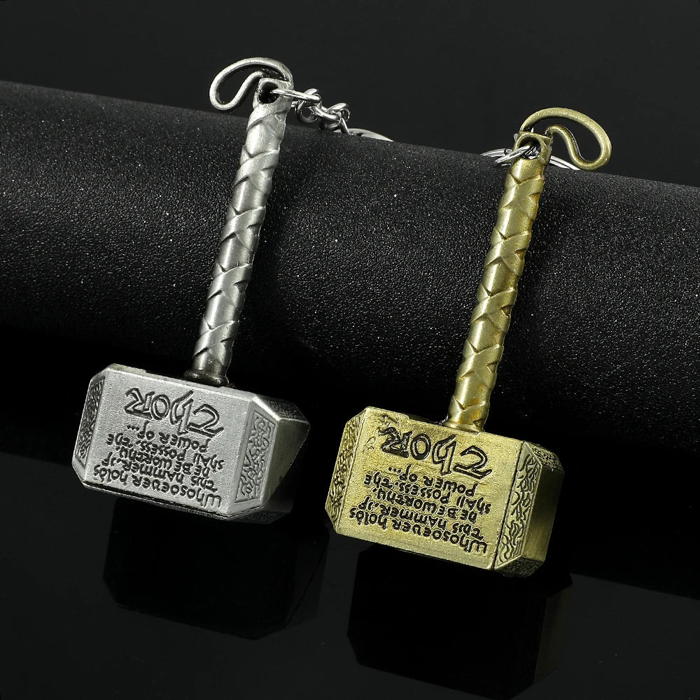 Marvel Thor Mjolnir Bronze Hammer Miniature Weapon Keychain