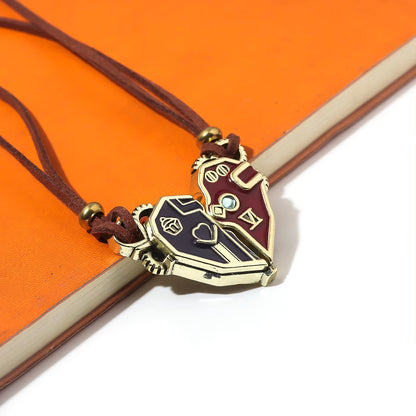 Arcane Vi & Jinx Hextech Heart Split Magnetic Necklace