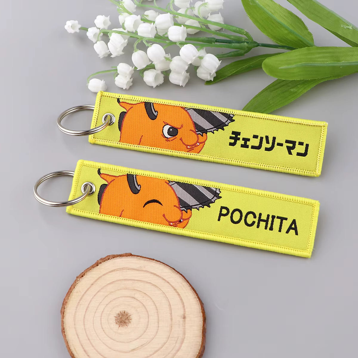 Chainsaw Man Pochita Embroidered Keychain