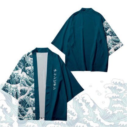 Japanese Great Wave Inspired Kimono Haori