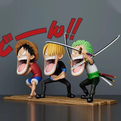 One Piece Monster Trio Comical Screaming 3-Piece Figure Set