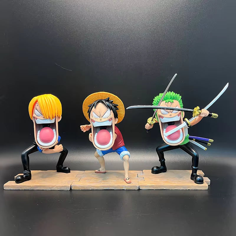 One Piece Monster Trio Comical Screaming 3-Piece Figure Set