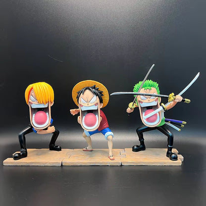 One Piece Monster Trio Comical Screaming 3-Piece Figure Set