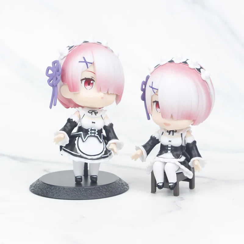 Re:Zero Rem, Ram & Emilia 6-Piece Chibi Figure Set