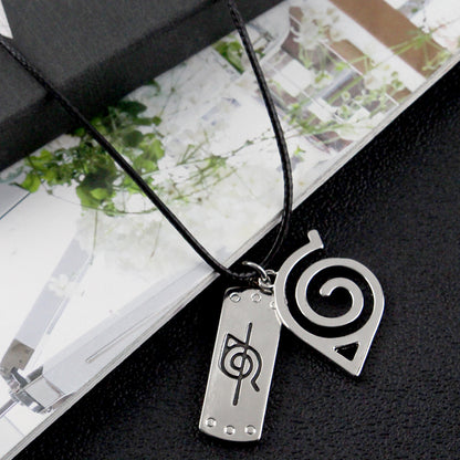 Naruto Hidden Leaf Village Double Pendant Necklace